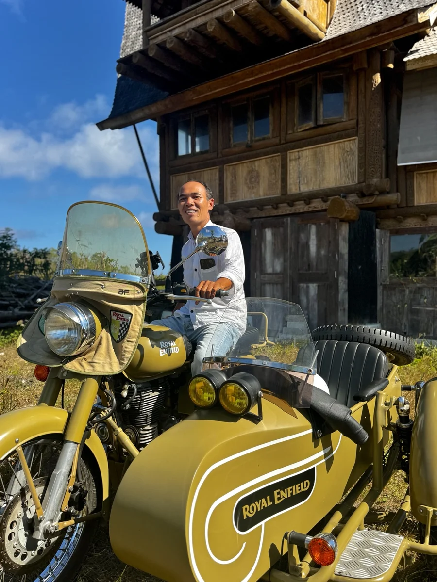 Nyoman, Island Sidecar Tours guide, with his sidecar